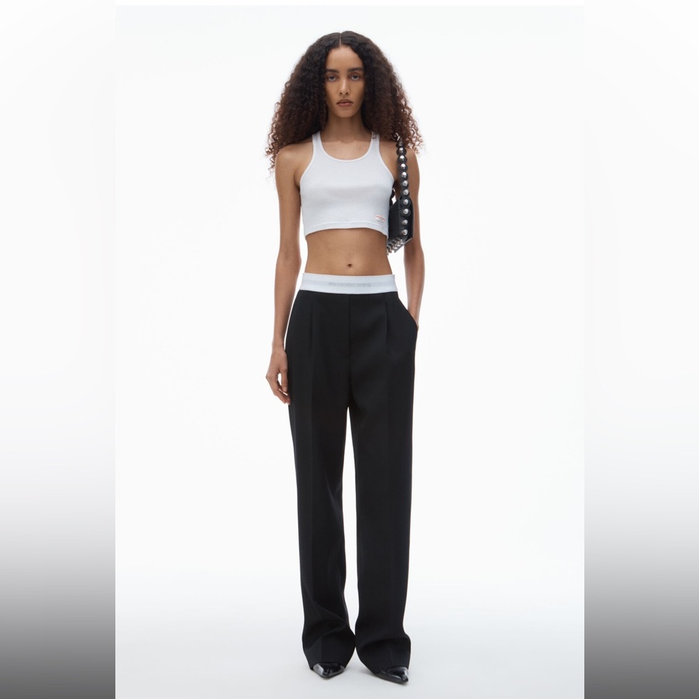 Alexander Wang Pleated trouser in wool tailoring